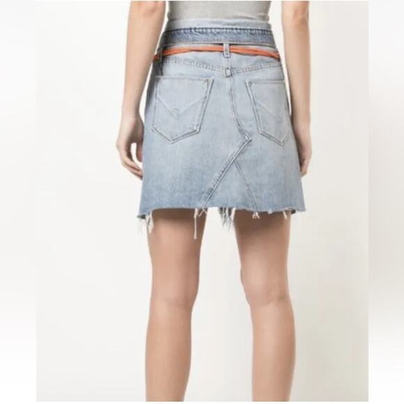 Hudson Women's Sloane Skirt Distressed In Light Blue Size 24 - Picture 8 of 15